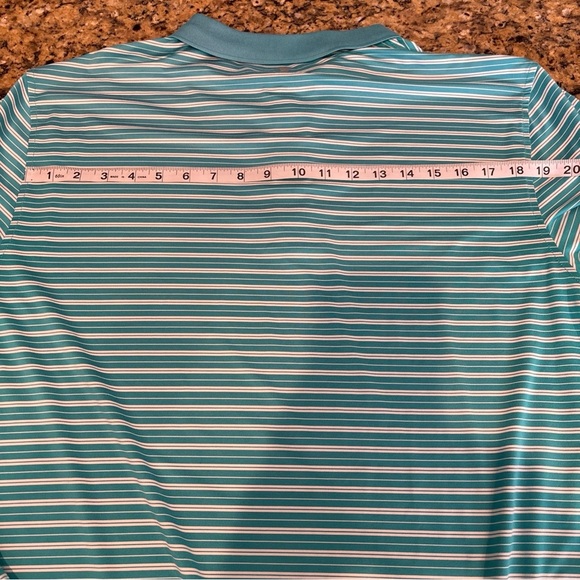 IZOD GOLF With STRETCH Size Large BLUE WHITE STRIPE SS - Picture 15 of 16